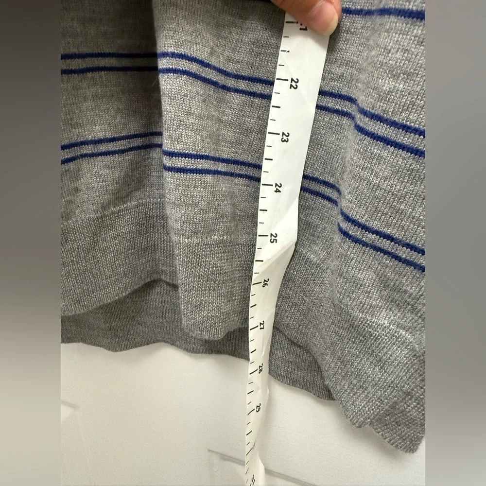 Men’s Brooks Brothers 346 100% Merino Wool Striped V Neck Sweater Size Large